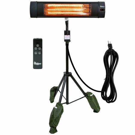 DR INFRARED HEATER Black 1500-Watt Indoor/Outdoor Carbon Infrared Patio Heater with Tripod and Remote Control DR-338